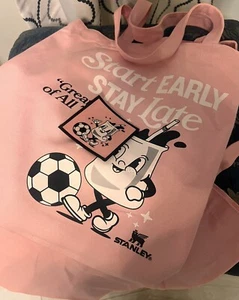 Authentic Messi X Stanley Cafe 10 GOAT Pink Tote Bag Super Rare New - Picture 1 of 1