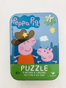 Peppa Pig Mini Puzzle ~ 24 Pieces 5" x 7" Tin Storage Container - Picture 1 of 1