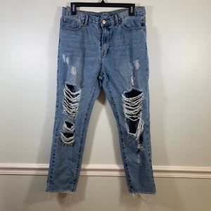 Momokrom Ripped Distressed Jeans UK12 EU40 Women’s Grunge Streetwear - Picture 1 of 4