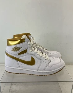 Nike Air Jordan 1 Retro High OG Metallic Gold White Lace-Up Basketball Shoe 11.5 - Picture 1 of 8