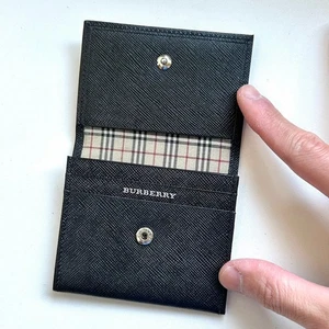 Monedero de cuero auténtico BURBERRY negro excelente estado - Imagen 1 de 8