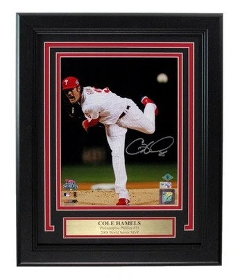 Cole Hamels Signed/Autographed Phillies 8x10 Photo Framed MLB Holo 197326 - Image 1 of 4