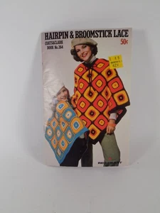 Vintage Red Heart Hairpin & Broomstick Lace Book Coats & Clark Book 264 Crochet - Picture 1 of 2