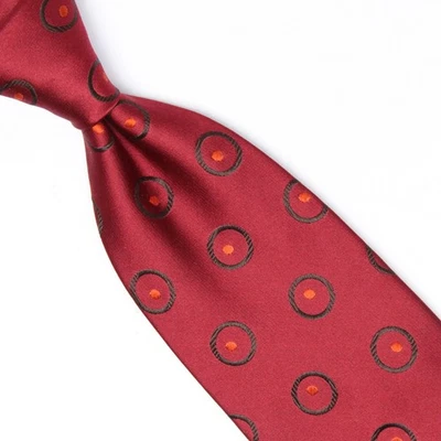 Corbata de seda Banana Republic para hombre granate marrón rojo anillo punto tejido corbata Italia Foto 1 de 4