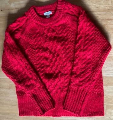 Beautiful Cable Knit Winter Red Sweater,  Style & Co, Women’s Small - Image 1 of 2