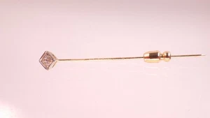 Antiguo alfiler de diamante Art Deco 585 oro amarillo oro blanco 0,20 quilates alrededor de 1930 - Imagen 1 de 5