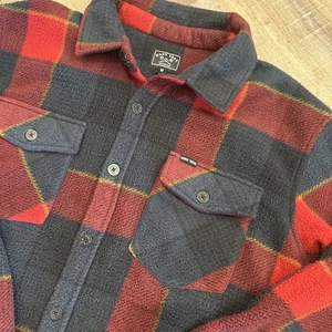 Dark Seas Division Lightweight Fleece Jacket Men's Medium Plaid Button Up Red - Picture 1 of 20