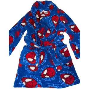 Toddler Boys Spider-Man Fleece Bath Robe W/ Belt And Pockets Size XS 4 - Picture 1 of 7