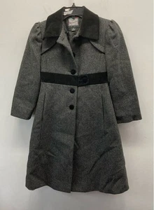 Rothchild Girls Gray And Black Pea Wool Coat Sz 8 - Picture 1 of 4