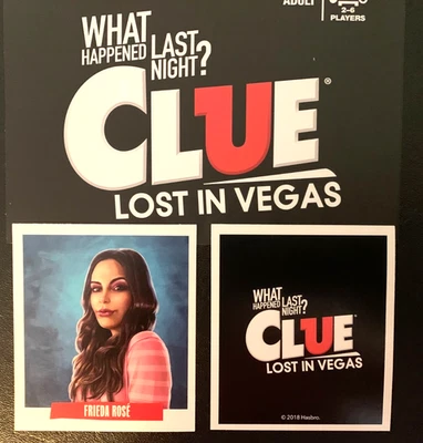 Clue   LOST IN VEGAS   Frieda Rose   Character Card    HASBRO   2018 - Image 1 of 3