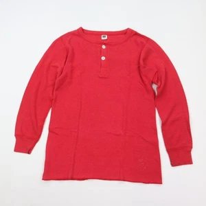 Vintage 60s Hanes Thermal Henley Shirt Mens actual size Small Heritage Red Work - Picture 1 of 10