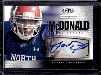 2013 SAGE HIT TJ McDonald Auto Silver Rookie RC #A147 Trojans - Image 1 of 2