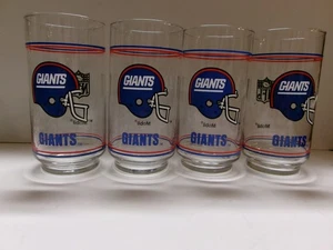 4 VTG NY Giants Logo Drinking Promo Glass Libbey 16oz Tumbler/Highball NFL Red - Picture 1 of 8