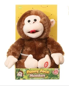 Funny Face Affe Plüschtier, interaktiver frecher Schimpanse, braun, kichernder Affe - Bild 1 von 1