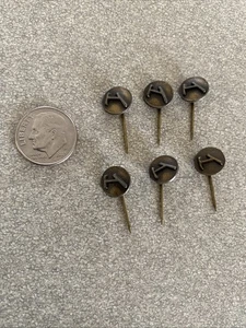 6x Brass Pin Vintage Cowboy Fedora  Hatpin Tie Tack Lapel Pin - Picture 1 of 1