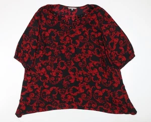 Ann Harvey Women's Red Geometric 3/4 Sleeve Top - Picture 1 of 12