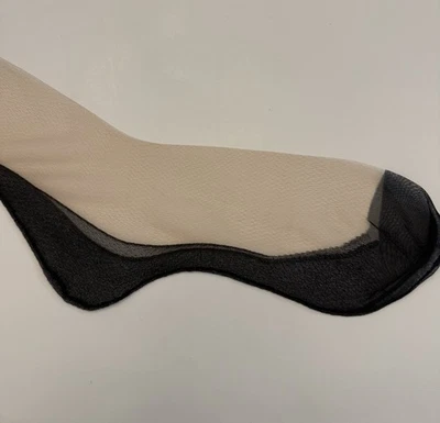 Meias de malha vintage costurada com costura preta e pé preto 34 polegadas de comprimento - Imagem 1 de 4