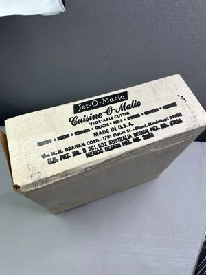 New! Vintage Cuisine O Matic Food Processor Slicer Shredder Grater With 5 Cones - Image 1 of 4