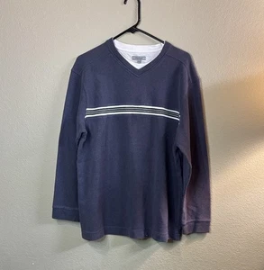 Method Sweater Men’s Blue V-Neck Faux Layered Casual Preppy Classic Top Large - Picture 1 of 13