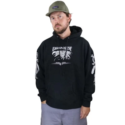 De Colección Gótico Águilas Nido Calavera Huesos Cruzados Sudadera con Capucha Hombres XL Negro Motociclista Halloween Punk Foto 1 de 4