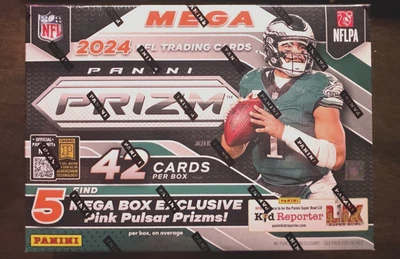 New Sealed 2024 Panini Prizm NFL Mega Box - Pink Pulsar Prizms