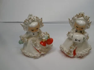 Par de candelabros Holt Howard Christmas Angel - Borde de espagueti - 1958 Japón - Imagen 1 de 5