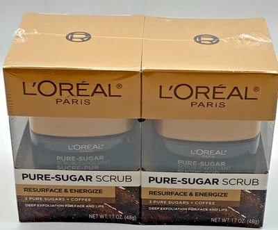 2x L'Oreal Paris Pure Sugar Face Scrub Deep Exfoliation for Face and Lips 1.7 oz - Image 1 of 4