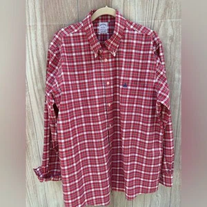 Brooks Brothers XL Regent fit plaid no iron button down Pima cotton shirt preppy - Picture 1 of 5