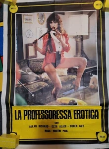 VINTAGE HUGE LA PROFESSORESSA EROTICA ITALIAN ITALY ADULT FILM MOVIE POSTER 4X - Picture 1 of 4