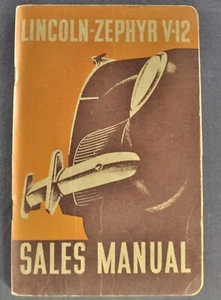 1938 Lincoln Zephyr Sales Training Manual V12 Sedan Coupe TOP Original 38 - Bild 1 von 14