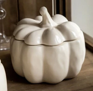 Threshold Stoneware Pumpkin Serving Bowl Off White / Cream - Picture 1 of 5