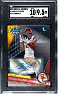 2023 Bowman Chrome U 160 Makai Lemon Auto SGC 9.5 MINT+ RC USC Trogans  - Picture 1 of 1
