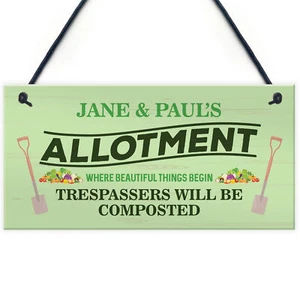 PERSONALISED Allotment Signs Greenhouse Signs Garden Signs Allotment Plaques - Picture 1 of 9