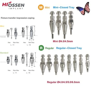Implantat ET geschlossene Schale R/M Befestigung Transfer Abformung Abdeckung passt Hiossen/Osstem - Bild 1 von 86