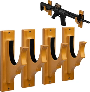 Gewehrpistole Gestell Wandhalterung Holz Schrotflinte Haken Halter Einzelpistole Display 2er Set - Bild 1 von 8