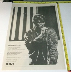 DAVID BOWIE Vintage Original Concert AD Advert 1978 Stage Live LP Art Rock - Picture 1 of 2