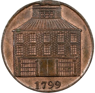 Ireland - 1799 Dublin Pabtheon 1/2 Penny Token - NGC AU58 - ONLY 8 GRADED - Image 1 of 4