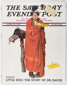 APRIL 23 1938 Indian See America 1st NORMAN ROCKWELL SE POST MAG M416 - Picture 1 of 11