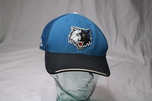 Minnesota Timberwolves Baseball Cap, Hat Fitted S/M Mesh Wolve adidas - Picture 1 of 18