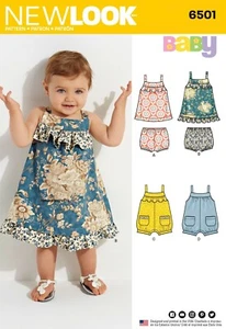 New Look 6501 Baby Kleid & Strampler Schnittmuster Alter New Born - Large - Bild 1 von 7