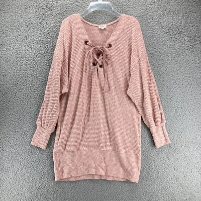 Suéter túnica tejido con cordones con hebilla BKE para mujer talla M largo Dolman elástico Foto 1 de 4