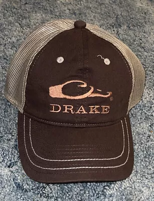 NWT Drake Waterfowl Systems Mesh Back Trucker Hat Logo. Ball Cap.  Brown & OSFM - Image 1 of 2