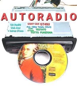 AUTORADIO SONY CDX-GT40U Fm RDS CD Mp3 Usb Aux in TESTATO FUNZIONA - Foto 1 di 11