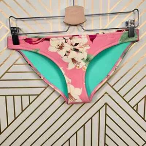 Triangl Pink & White Hibiscus Tropical Floral Neoprene Bikini Bottom Size S - Picture 1 of 9