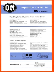 OM TRUCKS / LUPETTO E . OM . 24 / FICHE TECHNIQUE - Bild 1 von 2