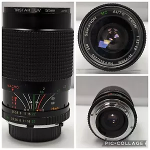 Vtg Seikanon MC Auto Zoom 1:3.5-4.8 35-75 mm Minolta Camera Lens Tristar Filter - Picture 1 of 13