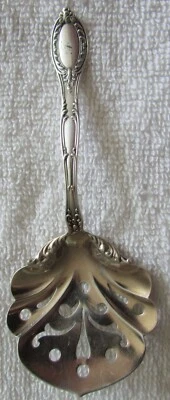 Antigua Colonia Gorham Plata Esterlina Bon Bon Servidor Caramelo Nuez Cuchara Perforada Foto 1 de 2