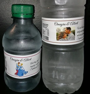 @*24 CUSTOM MADE DISNEY WEDDING/ANNIVERSARY WATER BOTTLE LABELS*@USE OWN PHOTO - Picture 1 of 60
