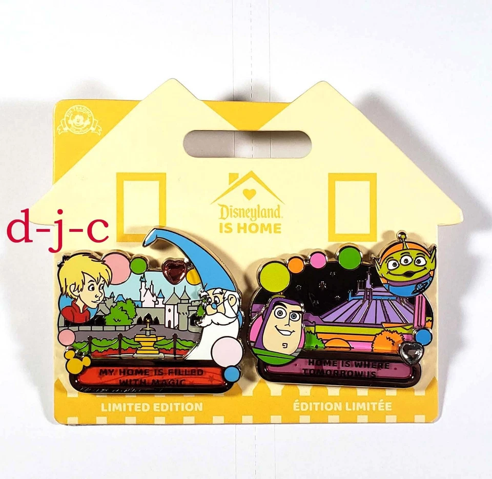 Disney 2022 Disneyland Is Home Sword In Stone Toy Story Buzz LE 2 Pin Set - Image 1 of 1