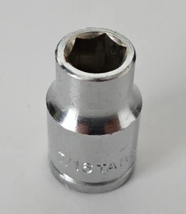 Adaptador de enchufe hexagonal vintage de 1/2" pulgadas de unidad cuadrada a 7/16" pulgadas - Hecho en Taiwán - Imagen 1 de 6